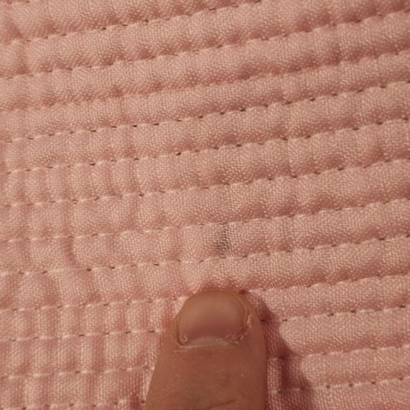 Vintage 60s 70s Rainbow Quilted Twin Full Size Coverlet Pink 66 X 80 Striped - Picture 4 of 10